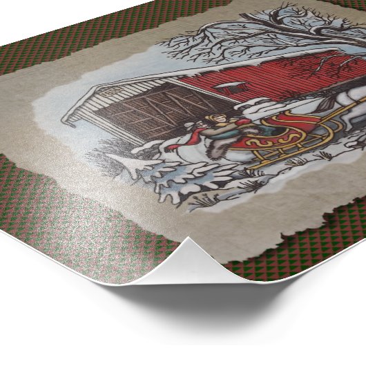 Dekte brug & Sleigh Foto Afdruk (Hoek)