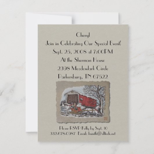 Dekte brug & Sleigh Kaart (Achterkant)