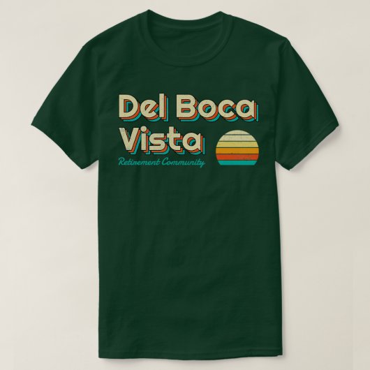 Del Boca Vista Retro Sunset TShirt 1 (Design voorkant)