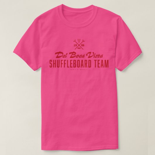 Del Boca Vista Shuffleboard Team Red T-shirt (Design voorkant)