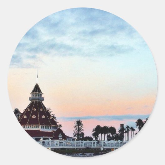 Del Coronado Sunset Ronde Sticker (Voorkant)