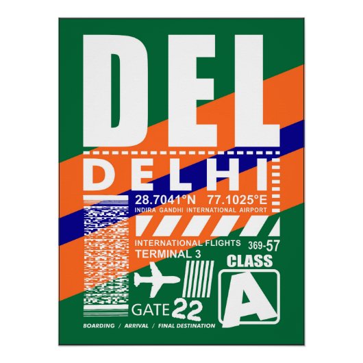 DEL Delhi Luchthaven Perfect Poster (Voorkant)