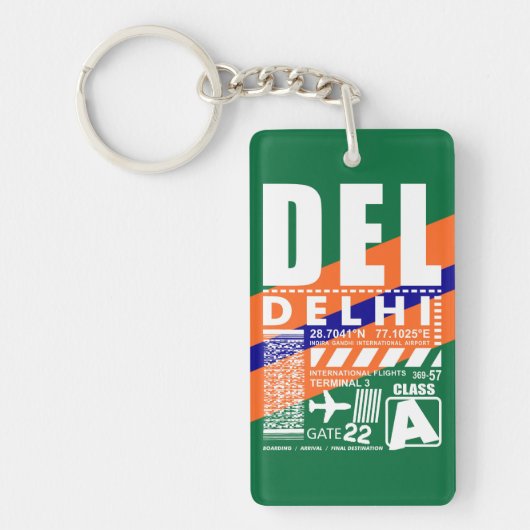 DEL Delhi Luchthaven Sleutelhanger (Voorkant)
