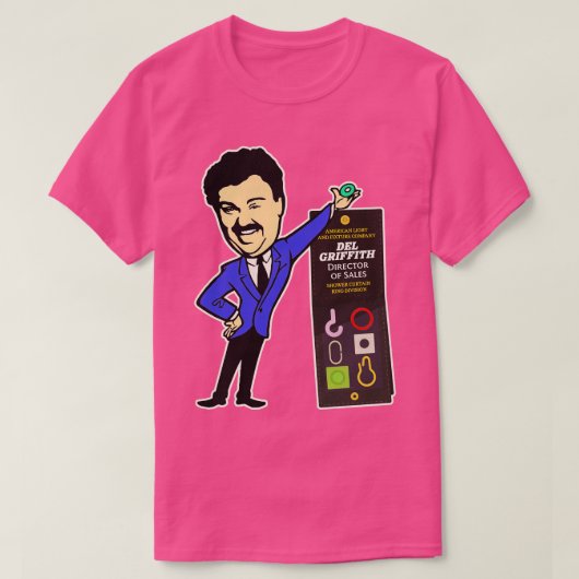 Del Griffith directeur van verkoop douchegordijnri T-shirt (Design voorkant)