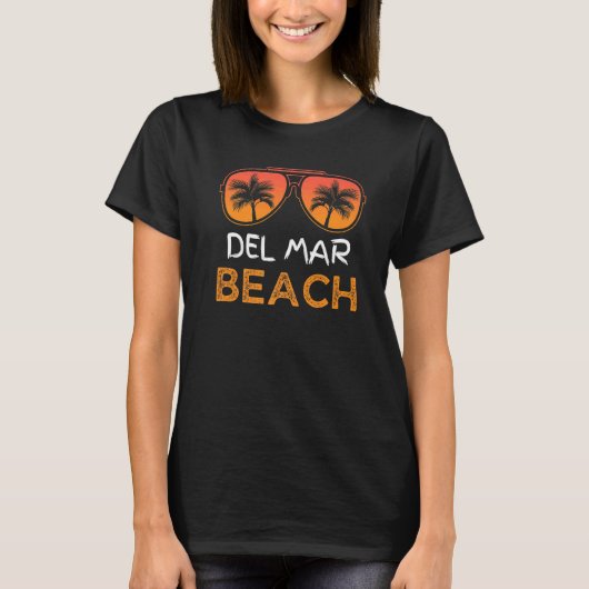 Del Mar Beach Retro Summer Family Vacking T-shirt (Voorkant)