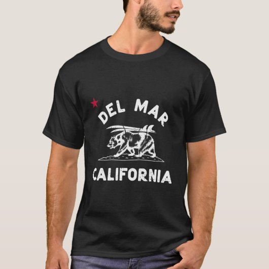 Del Mar California Beach Flag Beer Surf ca T-shirt (Voorkant)