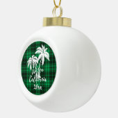 Del Mar California Beach Palm Tree Green Pset Keramische Bal Ornament (Rechts)
