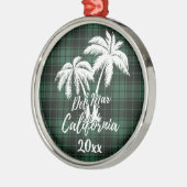 Del Mar California Beach Palm Tree Green Pset Metalen Ornament (Links)