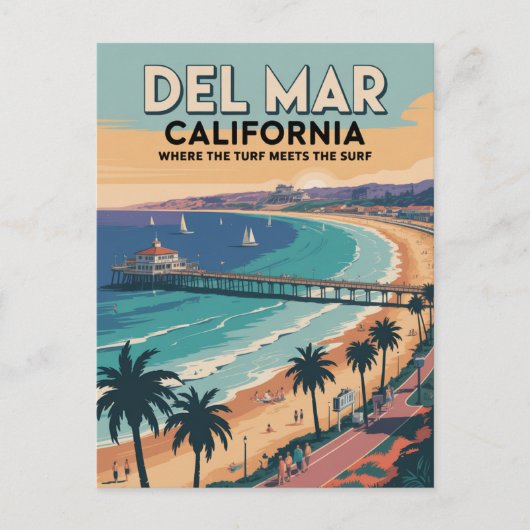 Del Mar California Briefkaart (Voorkant)