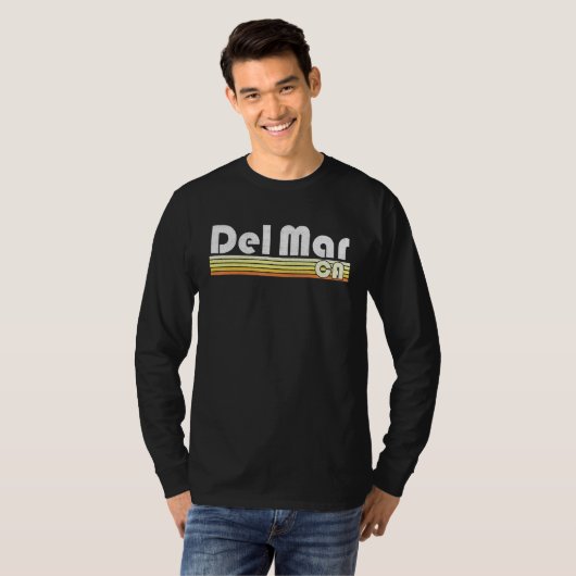 Del Mar California Retro Style City  Pride T-shirt (Voorkant volledig)