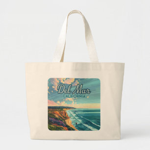 Del Mar California San Diego Beach Pacific Vintage Grote Tote Bag