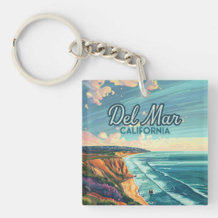 Del Mar California San Diego Beach Pacific Vintage Sleutelhanger