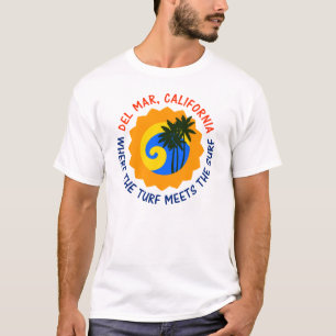 Del Mar, Californië waar de Turf aan het Surf vold T-shirt