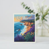 Del Mar  strand van Californië - San Diego Briefkaart (Staand voorkant)