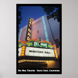 Del Mar Theater, Santa Cruz 11x17 Poster