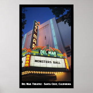Del Mar Theater, Santa Cruz 11x17 Poster