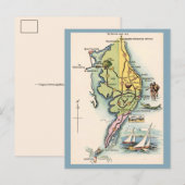 Del-Mar-Va Vintage Map Briefkaart (Voorkant / Achterkant)