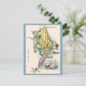 Del-Mar-Va Vintage Map Briefkaart (Staand voorkant)