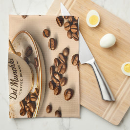 Del Munchie koffiebonen vintage stijl thee Theedoek