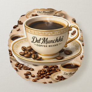 Del munchy koffiebonen premium rond kussen