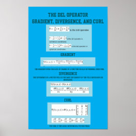 Del Operator:  Gradiënt, Divergentie en Rotatie Poster