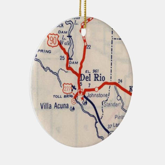 Del Rio 1948-kaart Keramisch Ornament (Rechts)