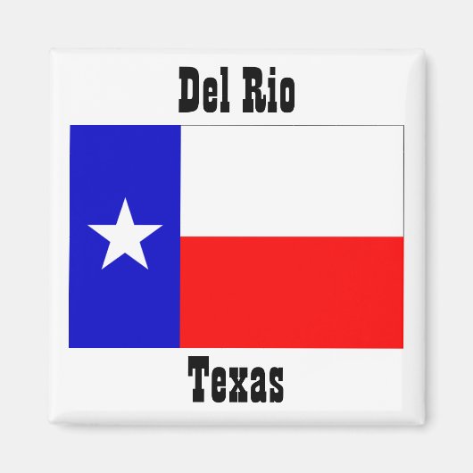 Del Rio texas vlag magneten souvenirs (Voorkant)