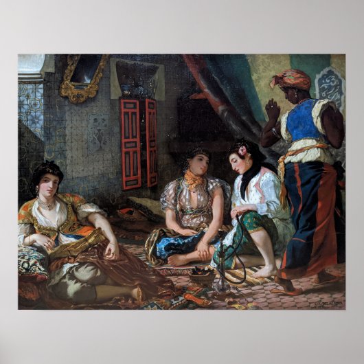 Delacroix - Algiers vrouwen in hun appartement Poster (Voorkant)