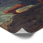 Delacroix - Arabier die een leeuw besluipt Poster (Hoek)