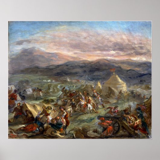 Delacroix - Botzaris Verrast Het Turkse Kamp E… Poster (Voorkant)