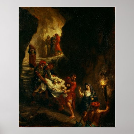 Delacroix - Christus naar de tomb overgebracht Poster (Voorkant)