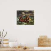 Delacroix - Christus op het Zee van Galilea Poster (Keuken)