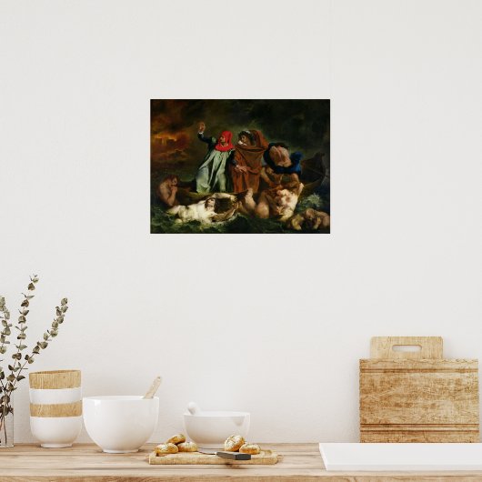 Delacroix - de bark van Dante Poster (Keuken)
