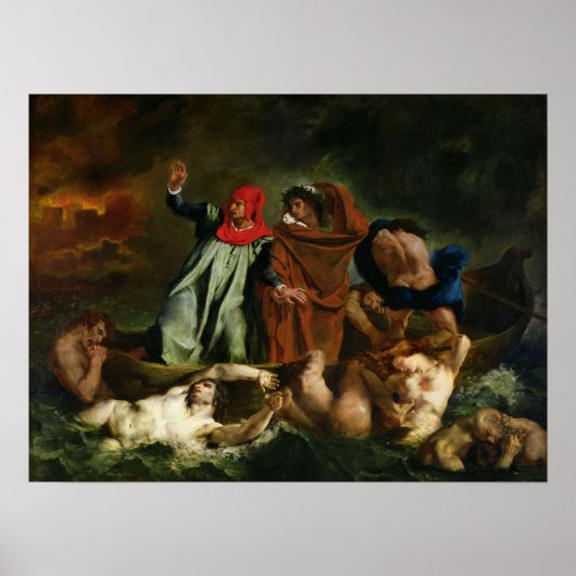 Delacroix - De boot van Dante Poster (Voorkant)