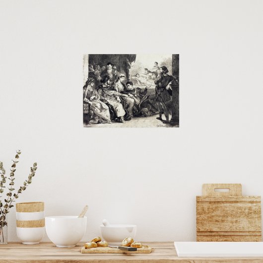 Delacroix - De dood van Hamlet's vader (wet... Poster (Keuken)