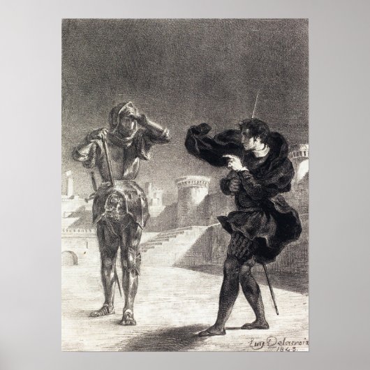 Delacroix - de gastheer op de Terrace (Wet I Scene Poster (Voorkant)