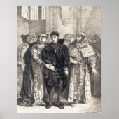 Delacroix - De koningin probeert Hamlet te console Poster (Voorkant)