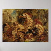 Delacroix - De Lion Hunt Poster (Voorkant)