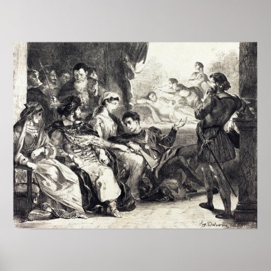 Delacroix - De vergiftiging van Hamlets vader (Act Poster (Voorkant)