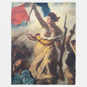 Delacroix - De Vrijheid Leidt het Volk Close-up Fleece Deken