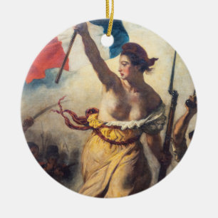 Delacroix - De Vrijheid Leidt het Volk Close-up Keramisch Ornament