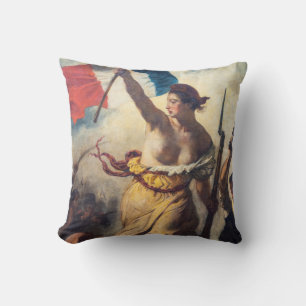Delacroix - De Vrijheid Leidt het Volk Close-up Kussen
