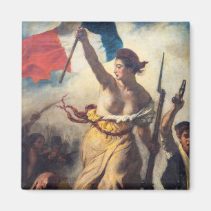 Delacroix - De Vrijheid Leidt het Volk Close-up Magneet