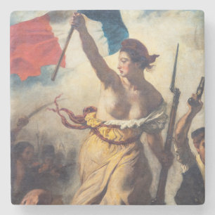 Delacroix - De Vrijheid Leidt het Volk Close-up Stenen Onderzetter