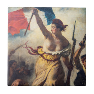 Delacroix - De Vrijheid Leidt het Volk Close-up Tegeltje