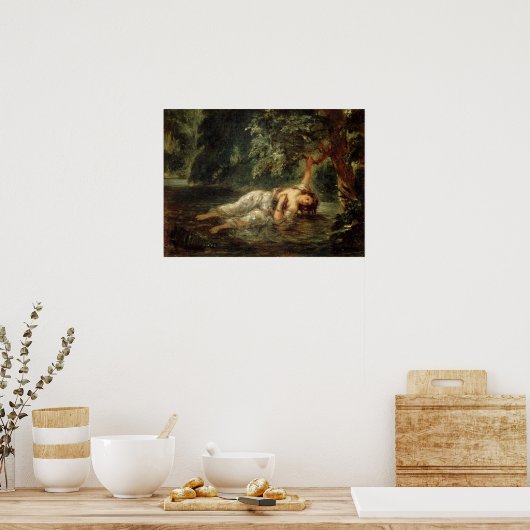 Delacroix - Dood van Ophelia 1853 Poster (Keuken)