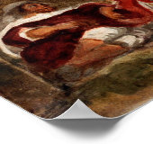 Delacroix - drie Arabische paarden op een kamp Poster (Hoek)