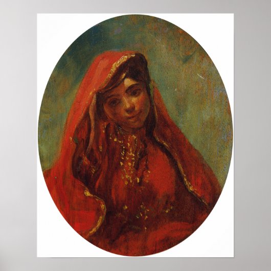 Delacroix - halve figuur Marokkaans Poster (Voorkant)