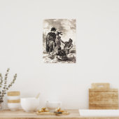 Delacroix - Hamlet en Horatio voor de Gravedi... Poster (Keuken)