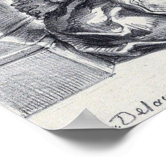 Delacroix - Hamlet probeert de koning te doden Poster (Hoek)